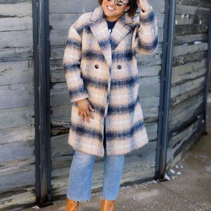 Madewell Courton Cocoon Coat in Plaid